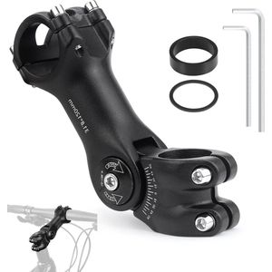 Verstelbare fietsstuurpen - 318mm x 110mm - Ergonomische zithouding - Hoogte 0-60 graden - Aluminium设计 - Zeshoekig gat .