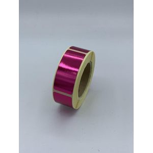 Roze Sluitsticker - 250 Stuks - rechthoek 21x48mm - hoogglans - metallic - sluitzegel - sluitetiket - chique inpakken - cadeau - gift - trouwkaart - geboortekaart - kerst
