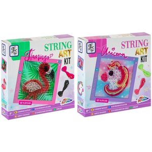 String Art | Knutselpakket voor kinderen | Unicorn of Flamingo | Hobbyset draadkunst