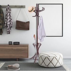 Multifunctionele Kapstok met 12 Haken van Hout - Ideaal voor Slaapkamer en Woonkamer