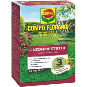 Compo Gazonmeststof & Onkruidbestrijding Voor Gazon 1,5 kg Voor  50 m2 - Garden Select (Nieuw)