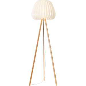 BRILLIANT lamp, Inna vloerlamp, driepotig hout licht/wit, bamboe/kunststof, 1x A60, E27, 60W, normale lampen (niet inbegrepen), A++