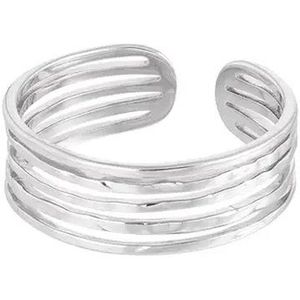 Ring 5 thin layers - Yehwang - Ring - One size - Stainless Steel - Zilver