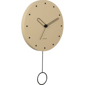 Wall clock Studs pendulum wood sand brown