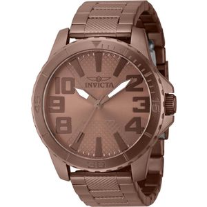 Invicta Speedway 46303 Heren Horloge - Waterdicht - Analoog - Quartz Uurwerk - Roestvrij Staal met bruine Wijzerplaat - 48mm
