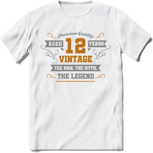12 Jaar Legend T-Shirt | Goud - Zilver | Grappig Verjaardag Cadeau | Dames - Heren | - Wit - XL