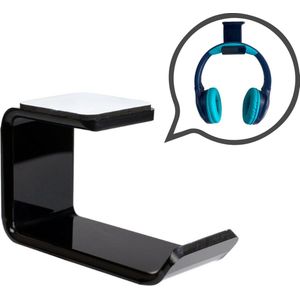 Stijlvolle Zwarte Headset Houder - Koptelefoon Wandhanger met Sterke Zelfklevende Stickers - Perfecte Gaming Accessoire - Wandhanger - Houder Bureau