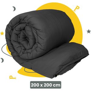 Sleep Comfy - Vivid Dreams - Antraciet - All Year Dekbed Enkel| 200x200 cm - 30 dagen Proefslapen - Hoesloos dekbed - Dekbed zonder overtrek - Dekbed met print - Gekleurd dekbed - Anti Allergie Dekbed - Eenpersoons Dekbed- Zomerdekbed & Winterdekbed