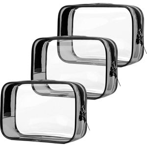 Goodivery ® Transparante Reisset van 3 Stuks voor Vloeistoffen en Cosmetica in Handbagage