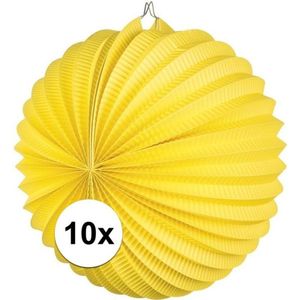 10x Lampionnen geel 22 cm