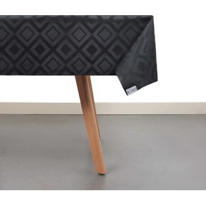 Raved Tafelzeil Ruit  140 cm x  270 cm - Zwart - PVC - Afwasbaar