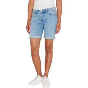 Pepe Jeans Dames Short Broeken SLIM SHORT MW slim Fit Blauw W 29 Volwassenen