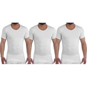 Embrator 3-stuks mannen T-shirt lage ronde hals wit maat 3XL