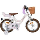 Volare Blossom Kinderfiets - Meisjes - 14 inch - Wit - Twee Handremmen