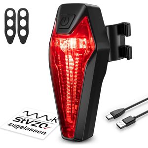 Oplaadbaar IPX6 Led Achterlicht voor Fiets en Mountainbike - Waterdicht met Automatische Detectie en Remlicht