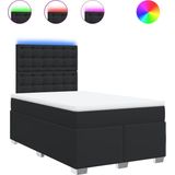 vidaXL - Boxspring - met - matras - kunstleer - zwartx190 - cm
