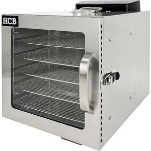 HCB® - Professionele Voedseldroger - 6 rekken - 230V - RVS / INOX droogoven - dehydrator - Horeca voedsel droger - 30x35.6x35.5 cm (DxBxH) - 10 kg - 7808