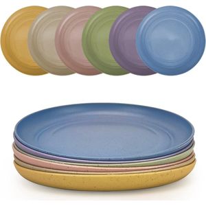 Set van 6 borden van 15 cm, afbreekbaar, gezond onbreekbaar servies, taartborden, lichte en BPA-vrije eetborden, voor pizza, pasta, cake, salade (6 x 15 cm)