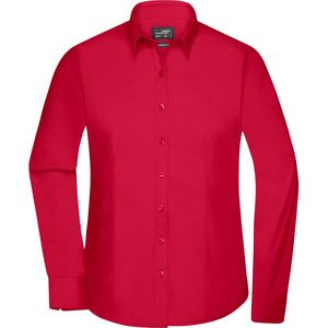 James and Nicholson Blouse Dames Met Lange Mouw - Valentijn Cadeautje Voor Haar - Valentijn - Valentijnsdag - Valentijn Cadeautje Vrouw - Moederdag - (Rood) Maat XXL