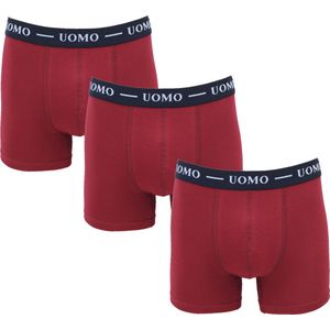 UOMO 3-Pack heren boxershorts Rood maat XL