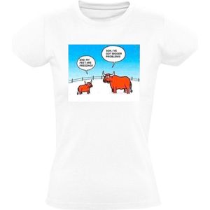 Stier Dames T-shirt - koe - koud - vriezen - winter - dieren