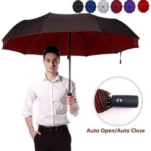 Livano Moderne Golf Paraplu - Stormparaplu - Opvouwbaar - Windproof - Stormproef - UV Bescherming - Umbrella - Draagbaar - Bordeauxrood