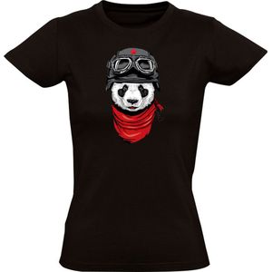 Panda met helm Dames T-shirt - dieren - schattig - cute - grappig