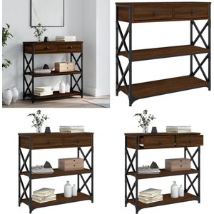 vidaXL Wandtafel 75x28x75 cm bewerkt hout bruin eikenkleur - Wandtafel - Wandtafels - Bijzettafel - Console Tafel