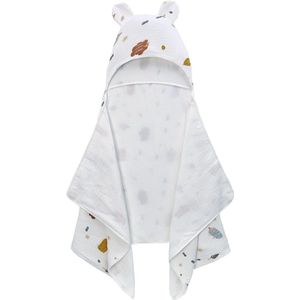 Babybadhanddoek met capuchon, 100% katoen, bijzonder zacht en absorberend, groot formaat 70 x 140 cm, baby-essentials-badhanddoek voor pasgeborenen, peuters, jongens en meisjes