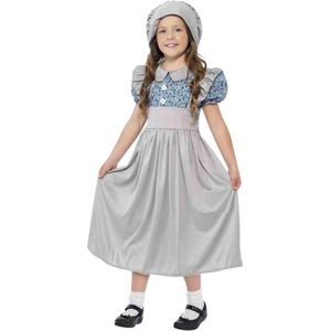 Smiffy's - Middeleeuwen & Renaissance Kostuum - Victoriaans Engels Schoolmeisje Kostuum - Grijs - Medium - Carnavalskleding - Verkleedkleding