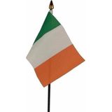 Ierland mini vlaggetje op stok 10 x 15 cm