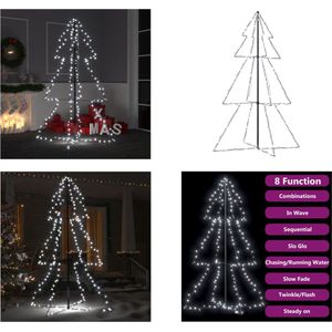 vidaXL Kegelkerstboom 200 LED's binnen en buiten 98x150 cm - Kerstkegelboom - Kerstkegelbomen - Kerstverlichting - Kerstverlichtingen