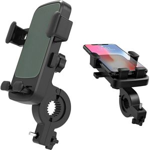 Universeel Telefoonhouder fiets | Fietshouder telefoon | Fiets Houder voor Telefoon en Smartphone | Klik- en zijspan klemsysteem | 360 graden roteren - Groen LB505