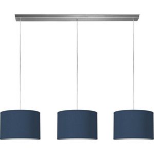 Home Sweet Home hanglamp Bling - verlichtingspendel Beam inclusief 3 lampenkappen - lampenkap 30/30/20cm - pendel lengte 100 cm - geschikt voor E27 LED lamp - donkerblauw