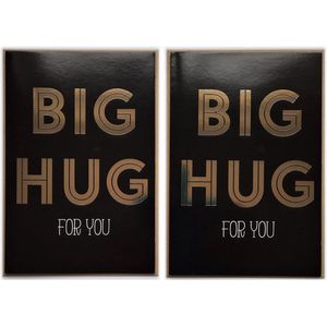 2 Luxe Valentijns Wenskaarten - BIG HUG for you - 12 x 17 cm