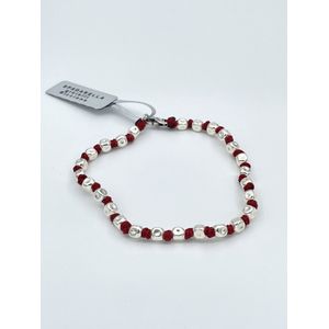 Spadarella Gioielli - SPBR03- Armband - 925 Zilver - 5mm - Brown wine 128 - 19 Cm