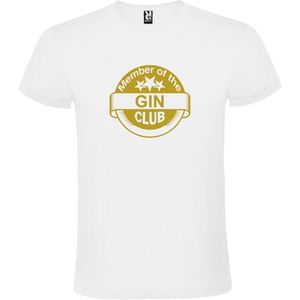 Wit  T shirt met  "" Member of the Gin club ""print Goud size M