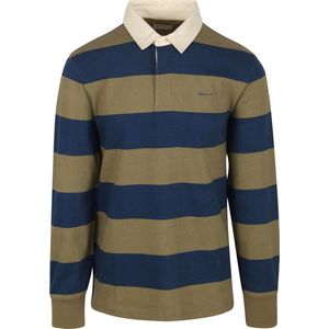Gant - Rugger Polo Groen Blauw - Regular-fit - Heren Poloshirt Maat L