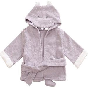 Finnacle - Badjasje - Baby badjas - Badjas voor je kindje - Nijlpaard - Met kam en borsteltje - Universeel - Schattig badjasje