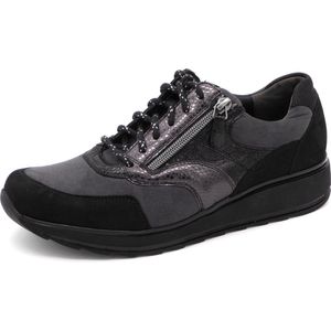 Durea Dames Sneaker - 6279-685-1143 Zwart/Antraciet - Wijdte H - Maat 4 (37)