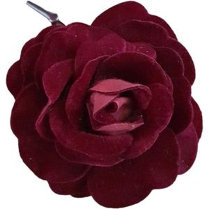 House of Seasons 8 stuks decoratieve bloemen roos boreaux op clip,vilt 13,5 cm