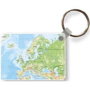 Sleutelhanger - Kaart - Europa - Aardrijkskunde - Uitdeelcadeautjes - Plastic