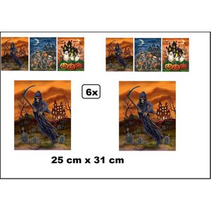 6x Raamstickers 3D 25cm x 31cm - Halloween raam sticker horro creepy fun thema feest