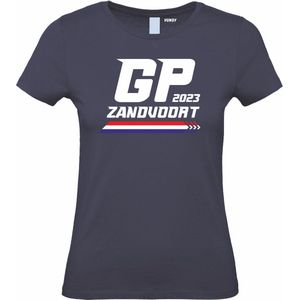 Dames T-shirt Pijl GP Zandvoort 2023 | Formule 1 fan | Max Verstappen / Red Bull racing supporter | Navy dames | maat S