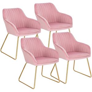 Rootz fluwelen eetkamerstoelen - elegante zitplaatsen - comfortabele stoelen - huidvriendelijk fluweel - schuim met hoge dichtheid - duurzaam metalen frame - 45 cm x 44 cm x 78,5 cm