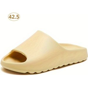 Livano Comfortabele Slippers - Badslippers - Teenslippers - Anti-Slip Slides - Flip Flops - Stevig Voetbed - Geel - Maat 42.5