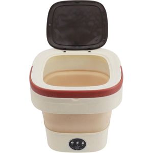 Mini Draagbare Emmer Wasmachine - Opvouwbare Automatische Mini Kleding Wasmachine - Soft Spin Dry - 100-240V - Melk Koffie Kleur
