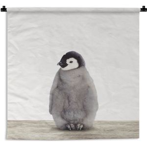 Wandkleed Animalprintshop - Baby Pinguïn dierenprint kinderkamer Wandkleed katoen 150x150 cm - Wandtapijt met foto