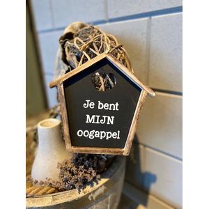Huisje hartje / Jij bent mijn oogappel / nieuw huis - nieuwe woning / hout  / landelijk stoer en sfeervol wonen / cadeau / vaderdag / moederdag / verjaardag