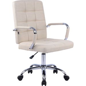 Moderne bureaustoel creme - Stof - Ergonomische stoel - Office chair - Verstelbaar - Voor volwassenen